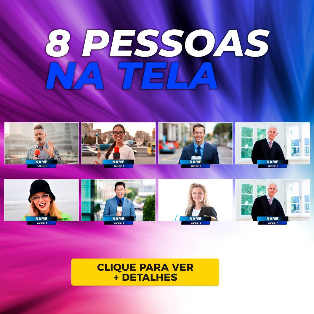 8 pessoas na tela